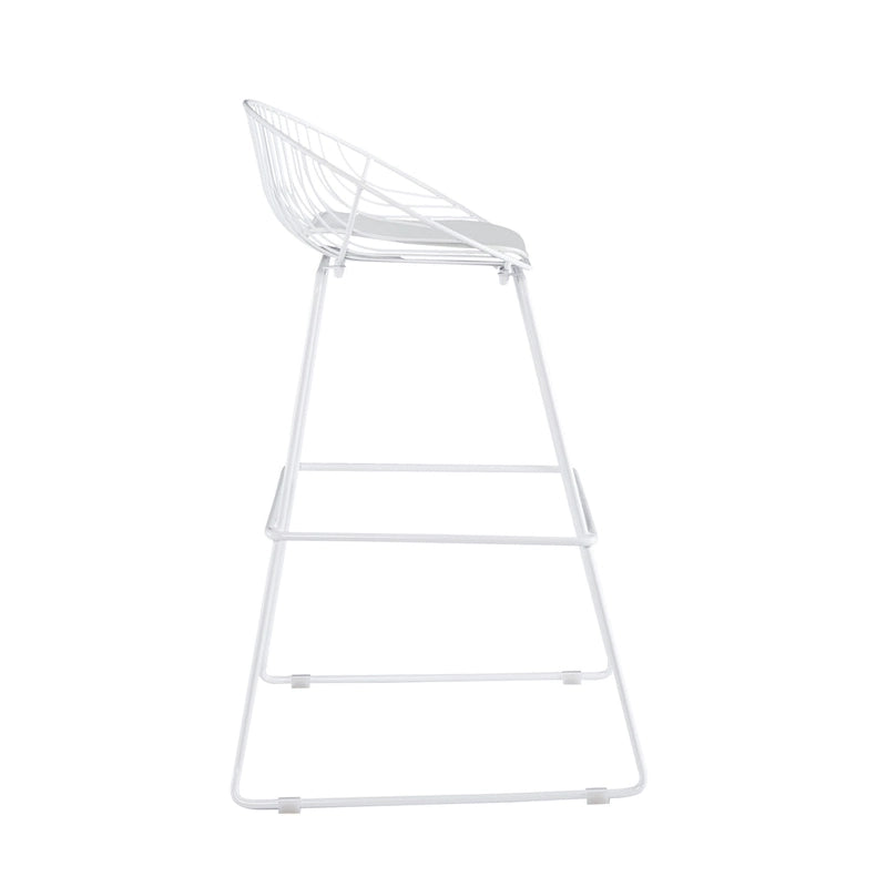Tabourets de bar modernes en métal, lot de 2 – Design en maille métallique avec repose-pieds