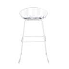Tabourets de bar modernes en métal, lot de 2 – Design en maille métallique avec repose-pieds