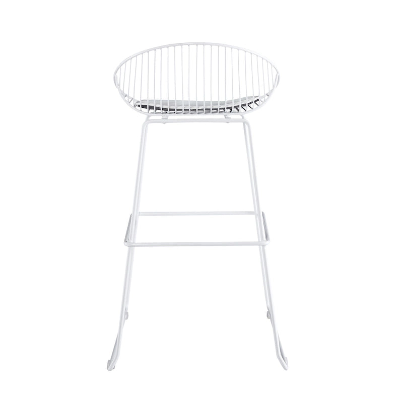 Tabourets de bar modernes en métal, lot de 2 – Design en maille métallique avec repose-pieds