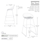 Tabourets de bar modernes en métal, lot de 2 – Design en maille métallique avec repose-pieds