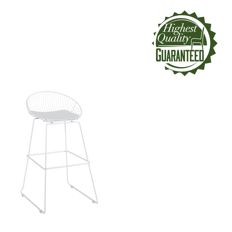 Tabourets de bar modernes en métal, lot de 2 – Design en maille métallique avec repose-pieds