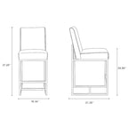 Tabouret de bar Manhattan Comfort Element de 37,2 po en acier inoxydable chromé, hauteur comptoir