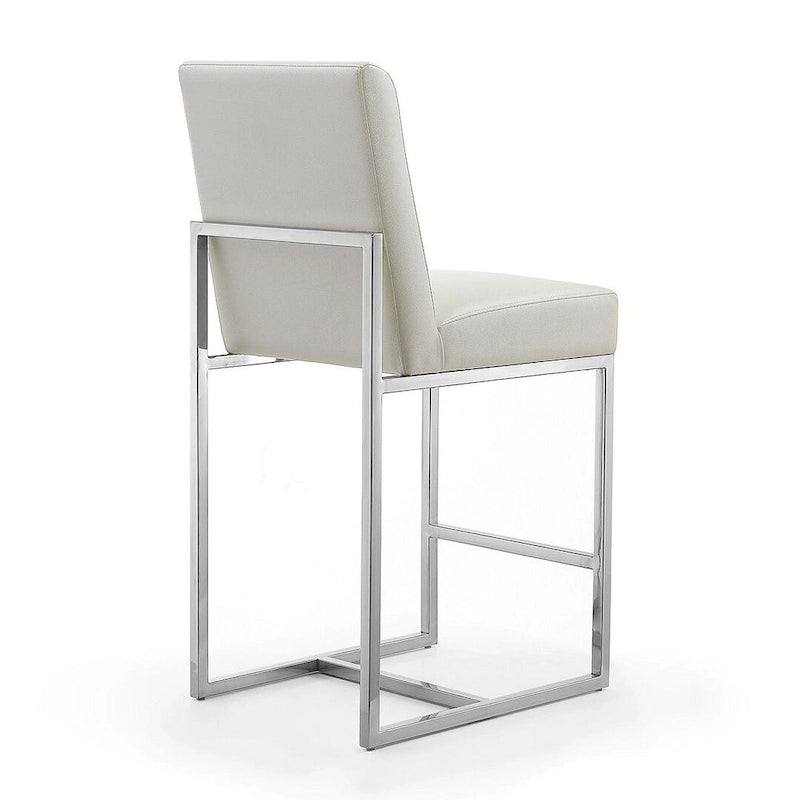 Tabouret de bar Manhattan Comfort Element de 37,2 po en acier inoxydable chromé, hauteur comptoir