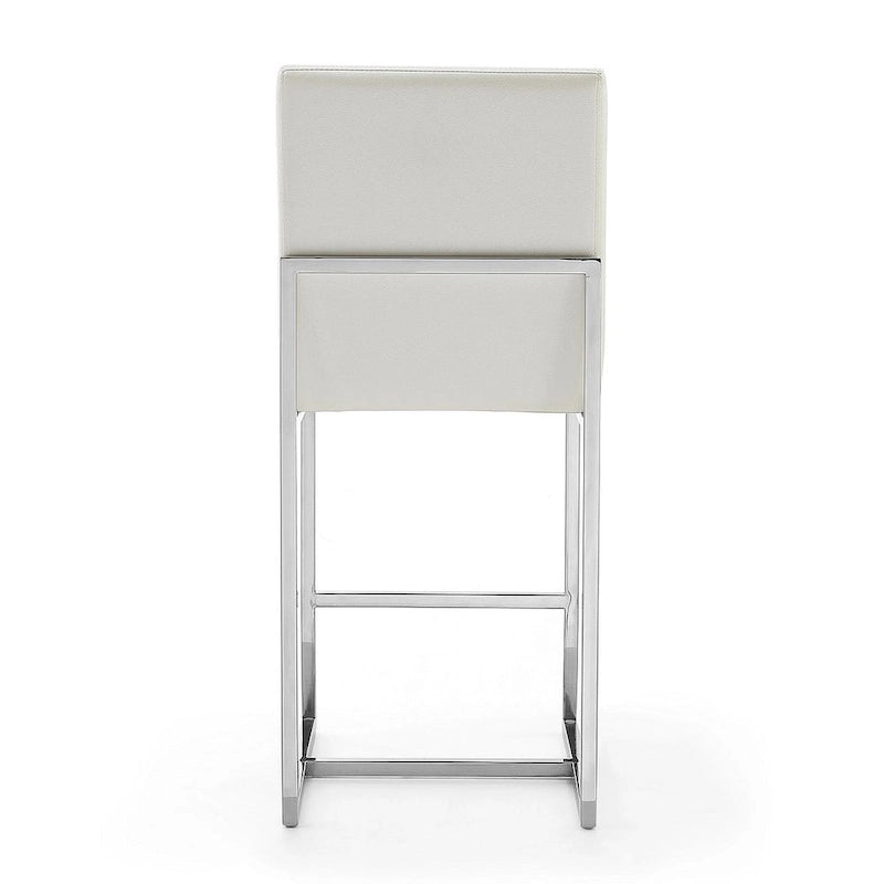 Tabouret de bar Manhattan Comfort Element de 37,2 po en acier inoxydable chromé, hauteur comptoir