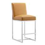 Tabouret de bar Manhattan Comfort Element de 37,2 po en acier inoxydable chromé, hauteur comptoir