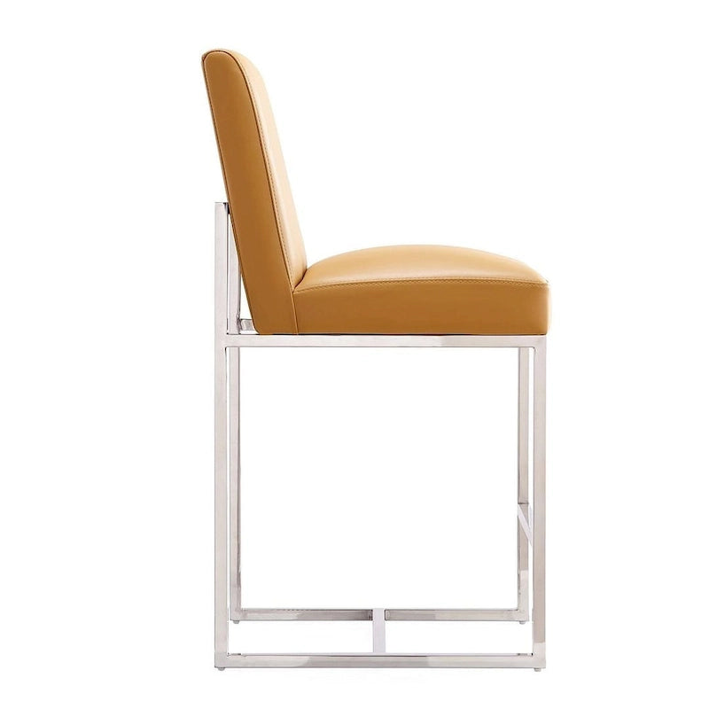Tabouret de bar Manhattan Comfort Element de 37,2 po en acier inoxydable chromé, hauteur comptoir