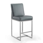 Tabouret de bar Manhattan Comfort Element de 37,2 po en acier inoxydable chromé, hauteur comptoir