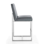 Tabouret de bar Manhattan Comfort Element de 37,2 po en acier inoxydable chromé, hauteur comptoir