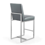 Tabouret de bar Manhattan Comfort Element de 37,2 po en acier inoxydable chromé, hauteur comptoir