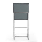 Tabouret de bar Manhattan Comfort Element de 37,2 po en acier inoxydable chromé, hauteur comptoir