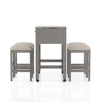 Ensemble de 5 pièces en bois gris Delware Glam : 1 table extensible et 4 tabourets de bar, idéal pour les petits espaces - par Furniture of America