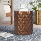Table d'appoint ronde avec finition effet béton, utilisation intérieure et extérieure
