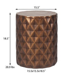 Table d'appoint ronde avec finition effet béton, utilisation intérieure et extérieure