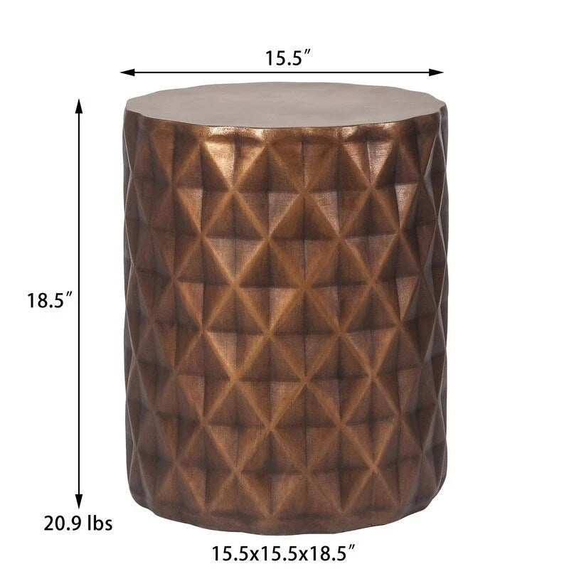 Table d'appoint ronde avec finition effet béton, utilisation intérieure et extérieure