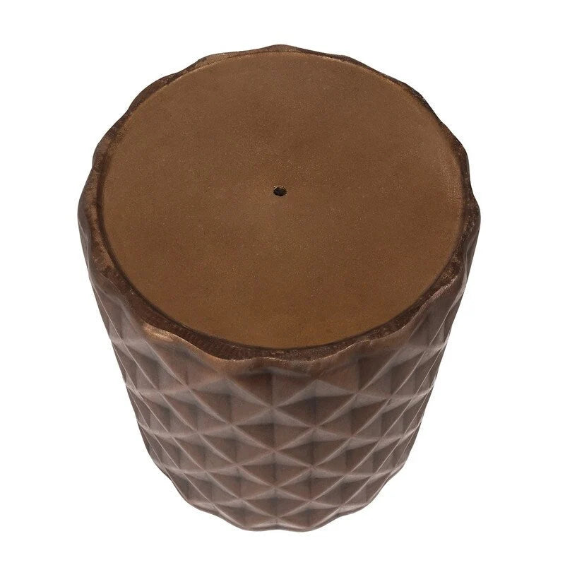 Table d'appoint ronde avec finition effet béton, utilisation intérieure et extérieure