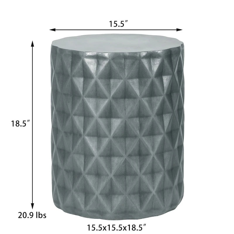 Table d'appoint ronde avec finition effet béton, utilisation intérieure et extérieure