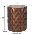 Table d'appoint ronde avec finition effet béton, utilisation intérieure et extérieure