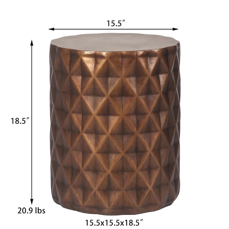 Table d'appoint ronde avec finition effet béton, utilisation intérieure et extérieure
