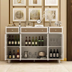 Buffet de rangement d'appoint avec miroir de 140 cm