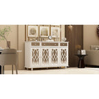 Buffet de rangement d'appoint avec miroir de 140 cm
