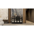Buffet de rangement d'appoint avec miroir de 140 cm