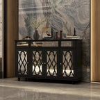 Buffet de rangement d'appoint avec miroir de 140 cm