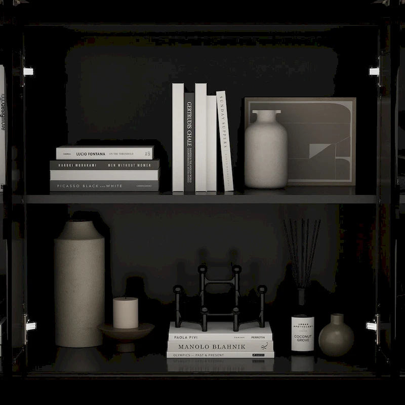 Buffet de rangement d'appoint avec miroir de 140 cm