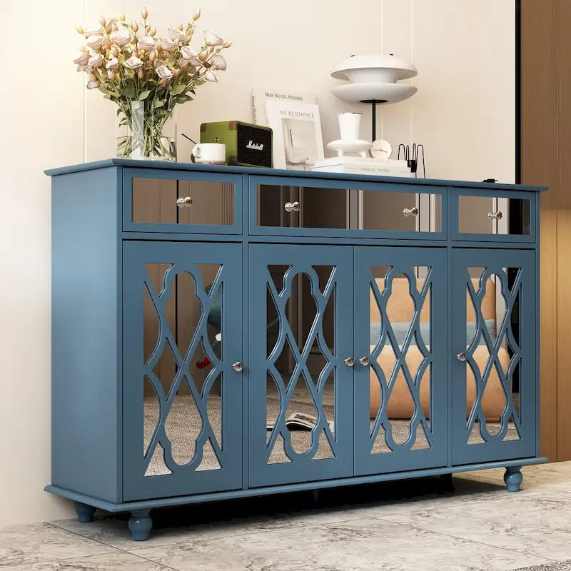Buffet de rangement d'appoint avec miroir de 140 cm