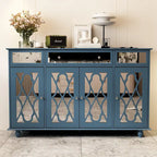 Buffet de rangement d'appoint avec miroir de 140 cm
