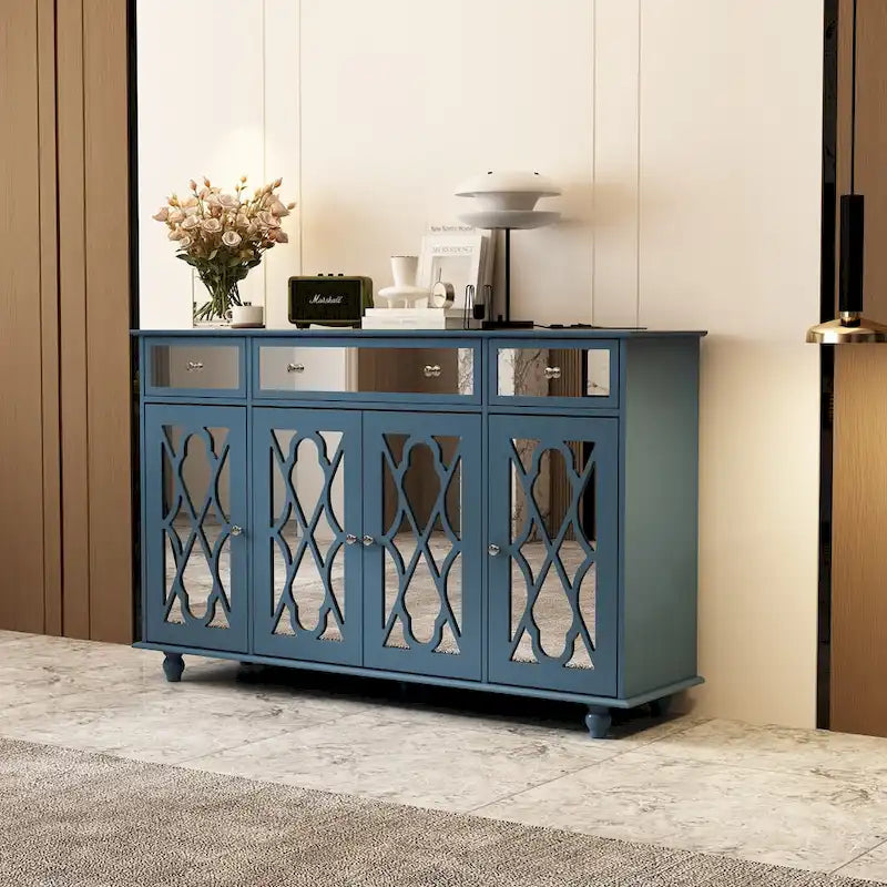 Buffet de rangement d'appoint avec miroir de 140 cm