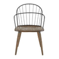 Chaise industrielle en bois et métal à dossier fuseau