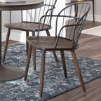 Carbon Loft Ellul Industrial Chair in Dark Walnut Wood and Black Metal - N/A