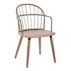 Chaise industrielle en bois et métal à dossier fuseau