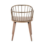 Chaise industrielle en bois et métal à dossier fuseau