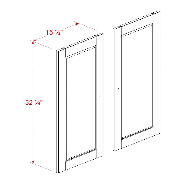 Kit garde-manger double porte en bois massif - Lot de 2