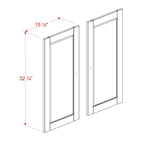 Kit garde-manger double porte en bois massif - Lot de 2