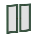 Kit garde-manger double porte en bois massif - Lot de 2