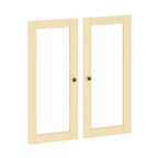 Kit garde-manger double porte en bois massif - Lot de 2