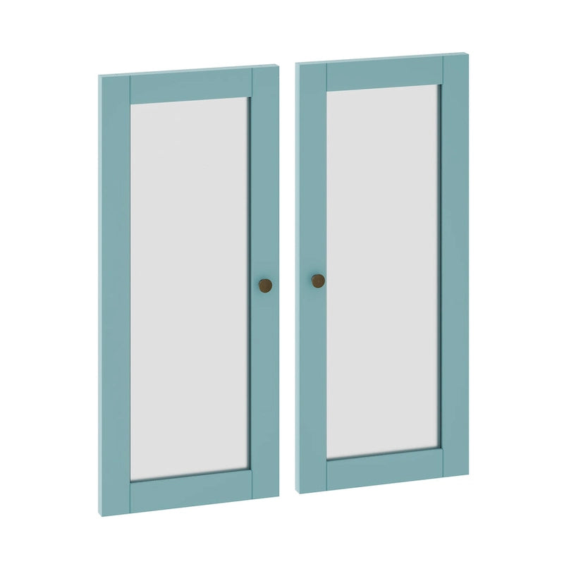 Kit garde-manger double porte en bois massif - Lot de 2