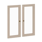 Kit garde-manger double porte en bois massif - Lot de 2