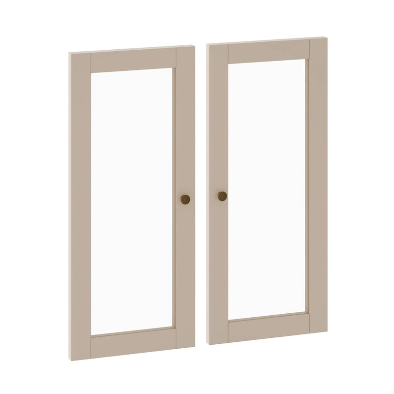 Kit garde-manger double porte en bois massif - Lot de 2