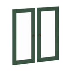 Kit garde-manger double porte en bois massif - Lot de 2