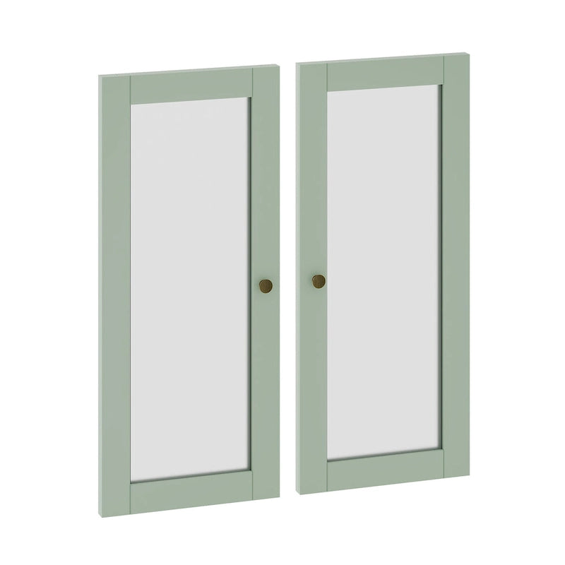 Kit garde-manger double porte en bois massif - Lot de 2