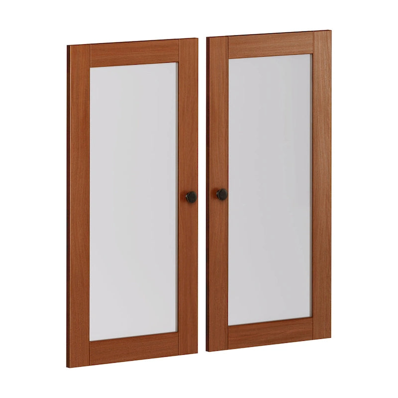 Kit garde-manger double porte en bois massif - Lot de 2