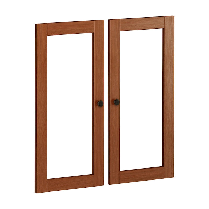 Kit garde-manger double porte en bois massif - Lot de 2