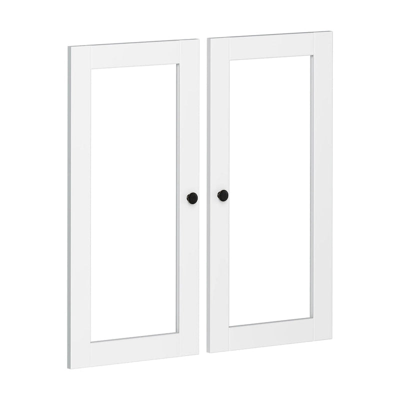Kit garde-manger double porte en bois massif - Lot de 2