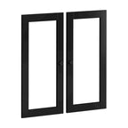 Kit garde-manger double porte en bois massif - Lot de 2