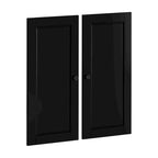 Kit garde-manger double porte en bois massif - Lot de 2