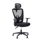 ALPHA HOME Chaise de bureau en maille à dossier haut, appuie-tête réglable, accoudoir, fauteuil inclinable roulant et pivotant