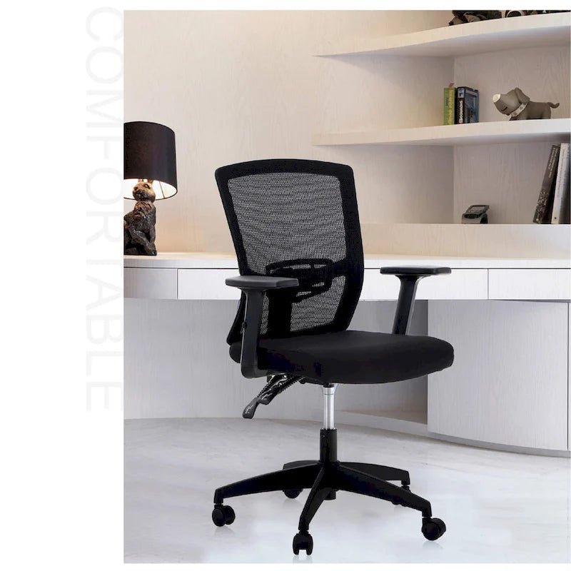 ALPHA HOME Chaise de bureau en maille à dossier haut, appuie-tête réglable, accoudoir, fauteuil inclinable roulant et pivotant